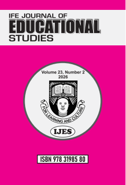 					View Vol. 23 No. 2 (2026): IFE JOURNAL OF EDUCATIONAL STUDIES
				