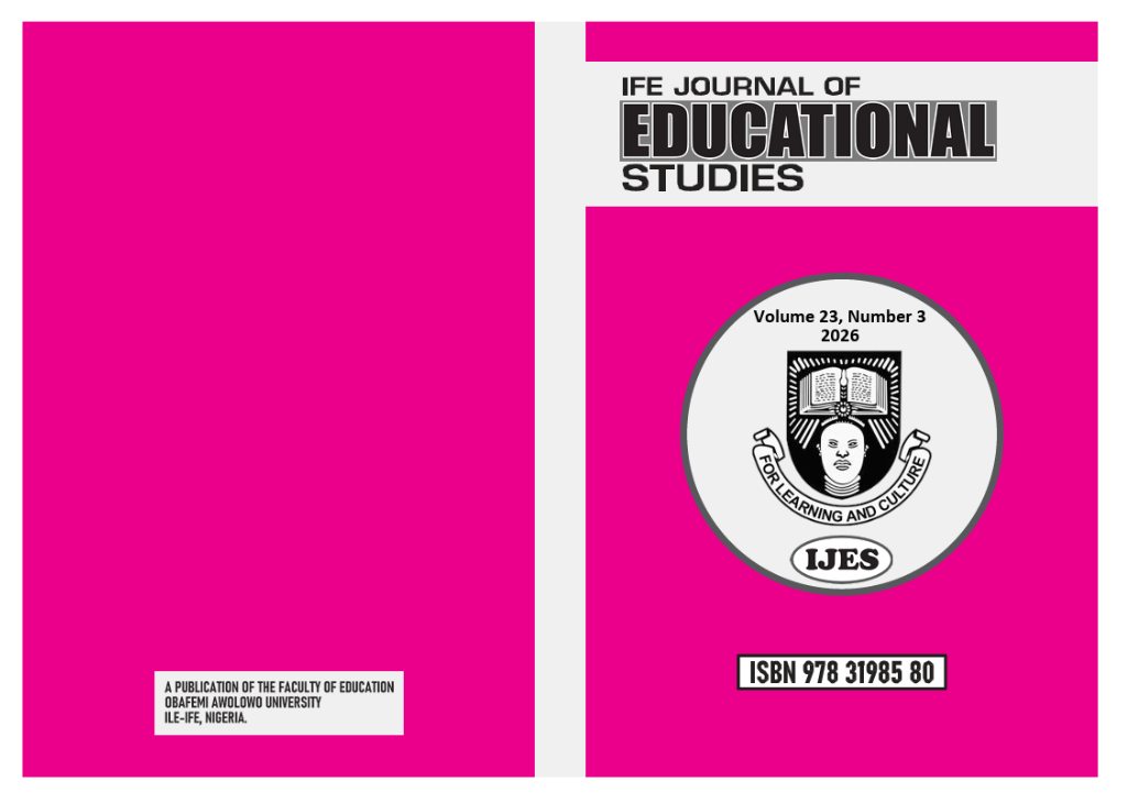 					View Vol. 23 No. 3 (2026): Ife Journal of Educational Studies
				